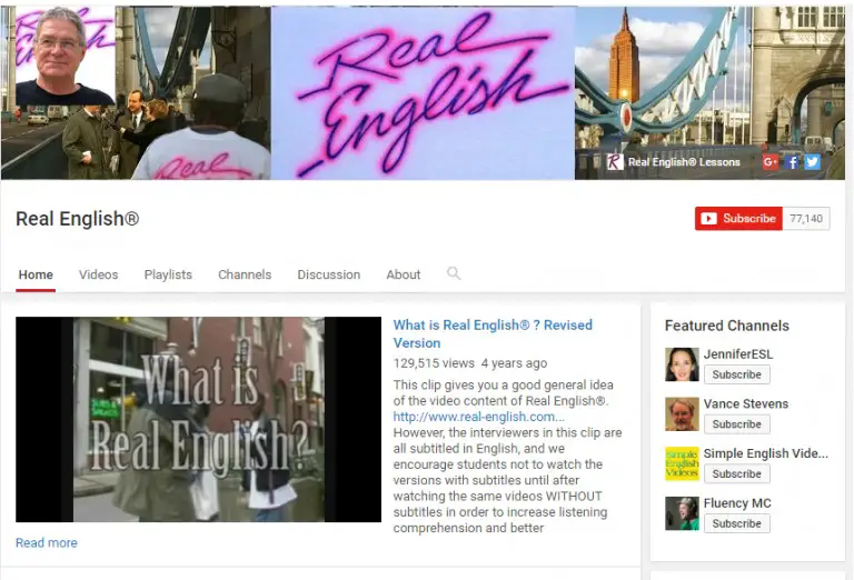 Best Youtube Channels For Learning English