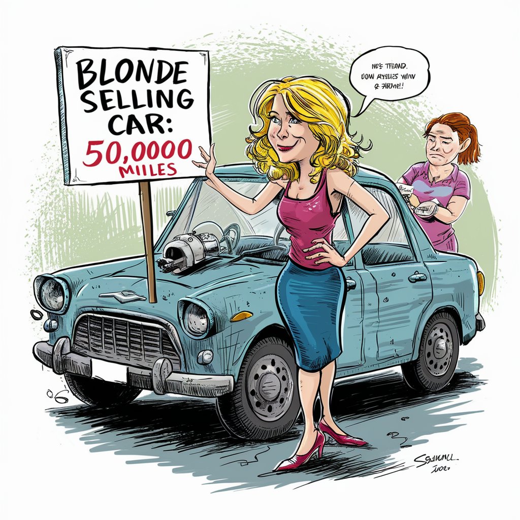 Short Funny Stories – 33 Blonde selling car